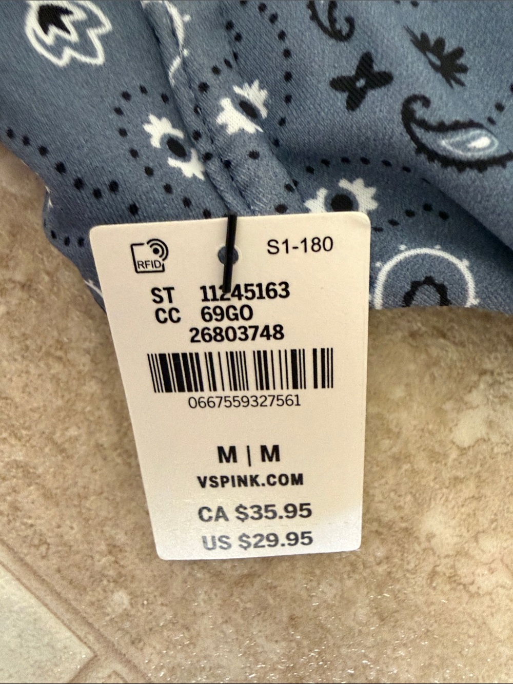 PINK Victoria's Secret Blue Paisley Underwire Bikini Set - Picture 6 of 7